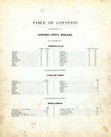 Table of Contents, Saunders County 1907
